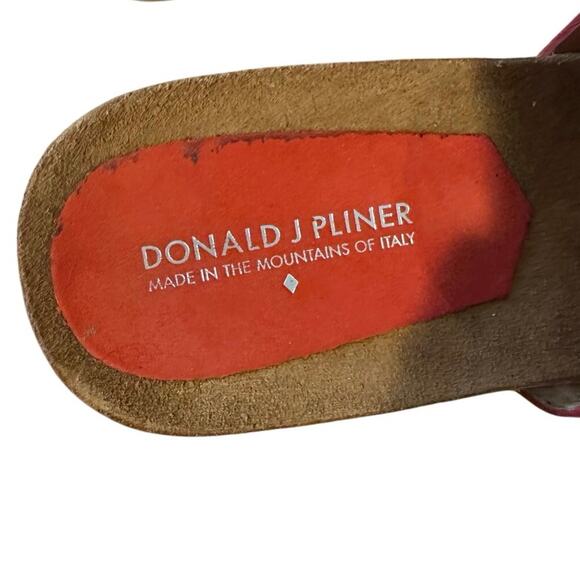 Donald Pliner Red Suede Ginie Red Wedge Sandals - Size 11 - Picture 4 of 6